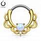 1pc Lacey Single Opal Stone Hinged Septum Clickers Titanium Shaft 16G Pierced Round Nose Rings Piercing Daith Rook Body Jewelry32769594636