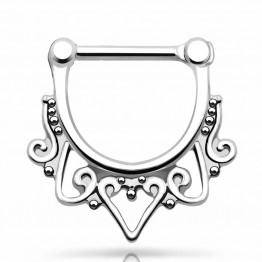 316L Stainless Steel Septum Clicker Tribal Fan Nose Ring Jewelry Nose Piercing Cuff Rings