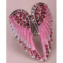 Angel wings stretch ring women biker bling jewelry antique gold & silver plated W crystal wholesale dropshipping