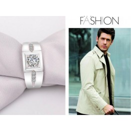 BFQ S925 Sterling Silver Men's Ring Domineering Round Shape Diamond Fashion Engagement Zircon Fine Jewelry Rings