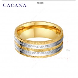 CACANA Stainless Steel Rings For Women Splendid Pattern Surround  Fashion Jewelry Wholesale NO.R83