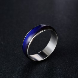 FUNIQUE Creative Color Changeable Ring Temperature Emotion Feeling Mood Rings for Women Men Jewelry Fashion Jewelry 6mm wide