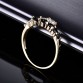 Fashion Engagement Rings for women Gold-color Mid Ring Black White Crystal Zirconia CZ Band Ring Wedding Rings Jewelry R110