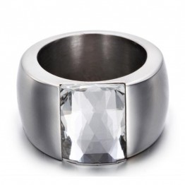 Fashion Stainless Steel Crystal Ring Female Titanium Wedding Ring for women