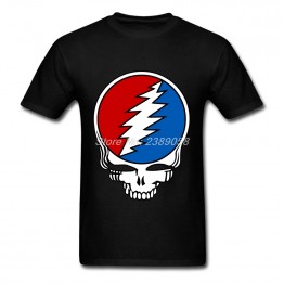Grateful Dead Logo Men t-shirts Short Sleeve Retro Music t shirt Clothes Luxury Men T-shirt Camisetas 3XL