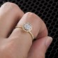 HELON Unique Wedding 0.5CT 100% Genuine Natural Diamond Women Trendy Jewelry Ring Solid 14K White Gold Engagement Brilliant Ring