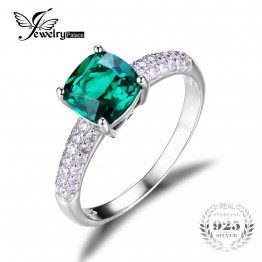 JewelryPalace Cushion 1.8ct Created Emerald Solitaire Engagement Ring 925 Sterling Silver 2016 New Fashion