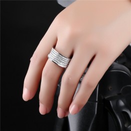 Modyle Trendy Women Crystal Rhinestone Gold-Color Stainless Steel Couple Wedding rings for Men and Women