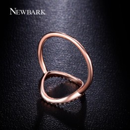 NEWBARK Sparkling Hoop Ring Pave Cubic Zirconia Rose Gold and Silver Color Fashion Round Circle Simple Rings Jewelry Gilr Gifts