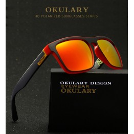 OKULARY Polarized Sunglasses Men Women Reflective Coating Square Sun Glasses UV400 Driving Fishing Sport Eyewear Without Case