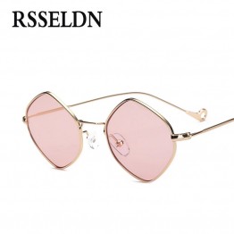 RSSELDN Newest Men Vintage Sunglasses Women Small Frame 2017 Ocean Purple Pink Clear Blue Sun Glasses Metal Frame UV400