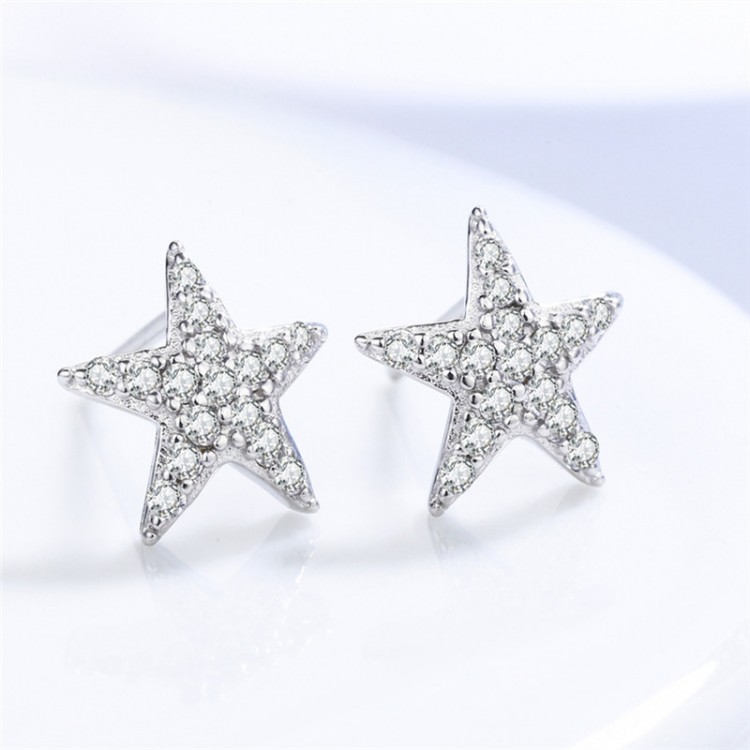 RUOYE Fashion star design stud earring crystal Full cover earring for ...