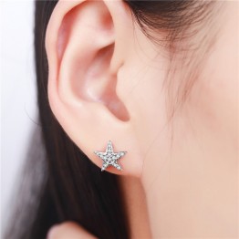 RUOYE Fashion star design stud earring crystal Full cover earring for women Platinum Plated Trendy jewelry 2017 New Arrivals  