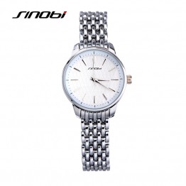 SINOBI Luxury Silver Watch Women Watches Waterproof Full Steel Watches Women's Watches Clock saat montre femme reloj mujer