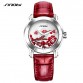 SINOBI New Chinese Women Watches For Plum Flower Female Red Leather Fashion Wristwatches Ladies Waterproof Clock Relojes Mujer32700074784