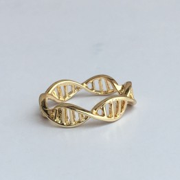 SMJEL New Fashion DNA Ring for Women Copper Silver Color  Chemistry Molecule Ring Size 6.5 Minimalist Ring R177