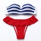 Sexy Ladies Bandeau Bikini Bathing suit Swimsuit Push Up Padded Striped Bikini Set Brazilian Biquini Beachwear