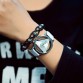 Skeleton Triangle Watch Women Fashion Delicate Transparent Hollow Leather Strap Wristwatch Quartz Dress Watch Relogio feminino32565515010