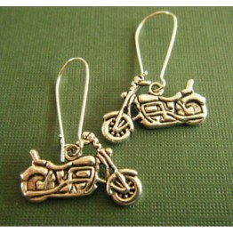 Summer Style 20Pair Retro Silver Alloy "Harley Motorcycle" Charms Pendant Earrings DIY Earrings For Women Jewelry B1167