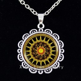 Vintage brown Buddhist Yoga bijoux femme Jewelry set Solar Plexus Chakra Mandala statement necklace bracelet earrings sets HT057