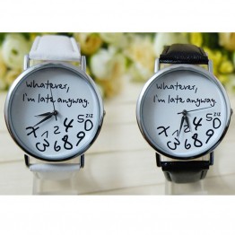 Women's Watch Clock Women Leather Watch Whatever I am Late Anyway Letter Watches Relogio feminino Ladies Watch Relojes mujer 