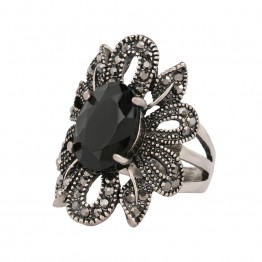 Yunkingdom Black Resin Popular Rings Accessories For Women Banquet Party Fine Jewelry Wholesale Nice Gift YUN0437