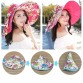 summer hat for women Anti-UV Fashion Design Dot Flower Foldable Brimmed floppy Sun Hat Summer Hats  girl beach Protection hat